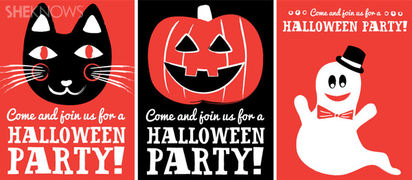 Printable Halloween party invitations