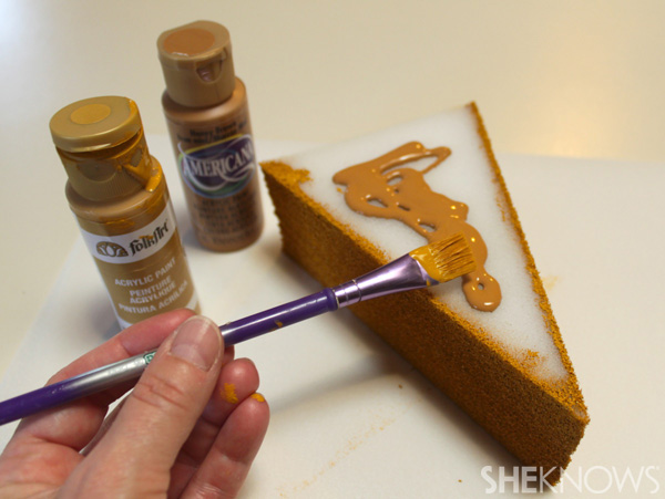 Painted top of the pumpkin pie postcard