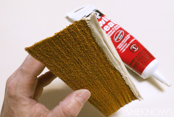 Attach and seal postcard to the foam