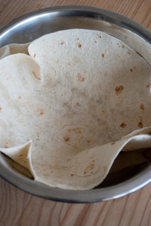 Tortilla in bowl