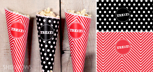 Printable Halloween treat cones