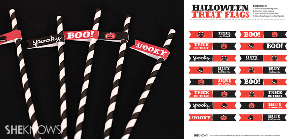 Halloween straw flags
