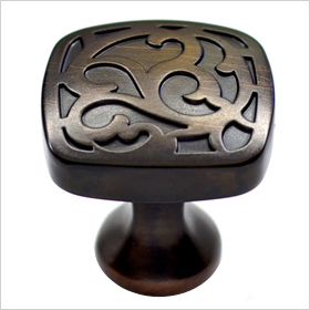 aged bronze round cabinet knob