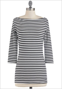 Striped boat-neck top