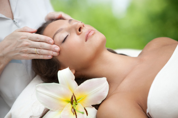 Woman at organic spa