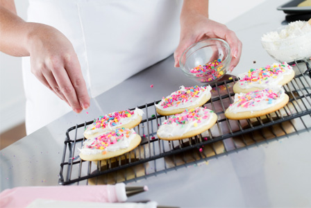 Woman making sugar cookies