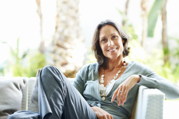 Woman relaxing on the couch