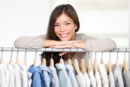 Woman shopping for fall clothes