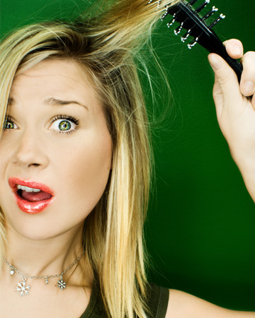 Woman with static hair