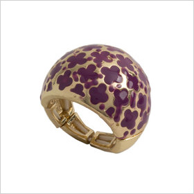 Robert Rose Flower Stone Dome Ring