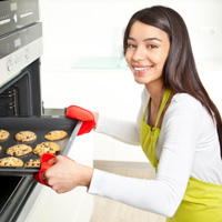 Woman baking cookies