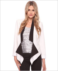 Contrast front draped blazer