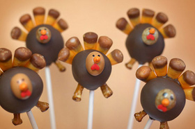 Gobble-gobble cake pops