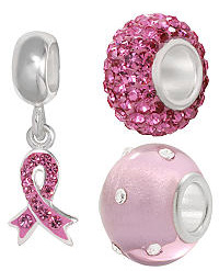 Charms from Pandora for Breast cancer awareness month