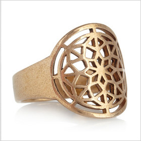 intricate pink-tone bronze ring