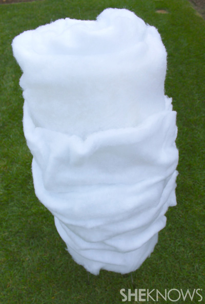 Cotton candy Halloween costume -- continue wrapping
