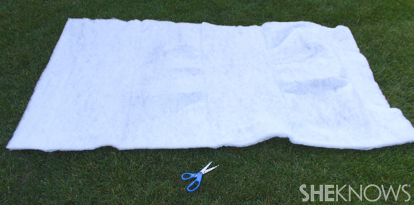 On a flat surface, cut holes in the foam with an exacto-knife or straight blade tool. 