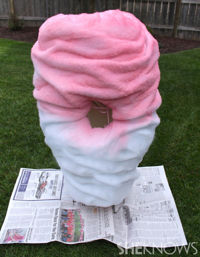 Cotton candy Halloween costume -- paint