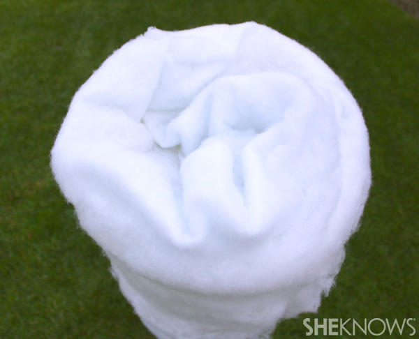 Cotton candy Halloween costume -- wrap batting