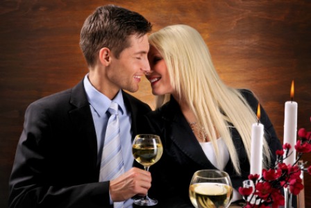 Couple having romantic dinner