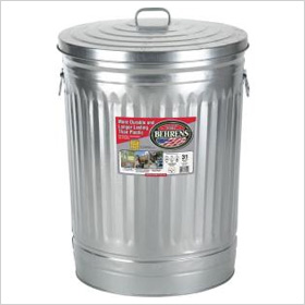 steel trash can