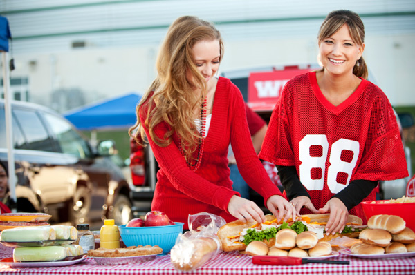 Friends tailgaiting