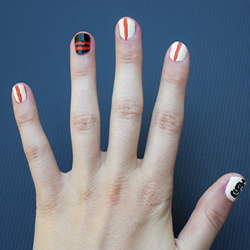 Finished San Francisco Giants nail design