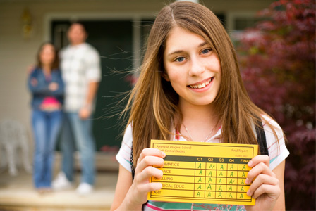 Girl with good grades