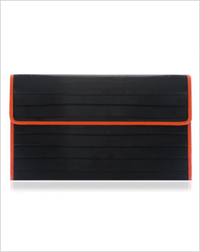 black pleated clutch 