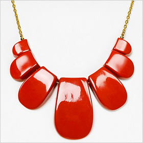 Trina Turk Bold Resin Petal Necklace in Cinnebar