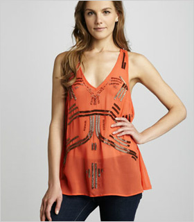 sheer beaded tank