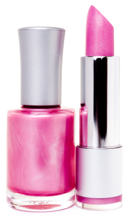 Pink lipstick and nail polish