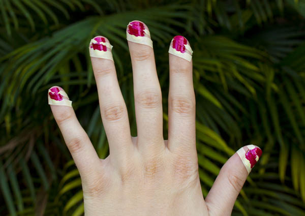 Paint candy cane stripes