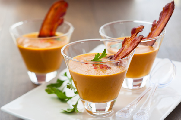 Pumpkin soup with bacon