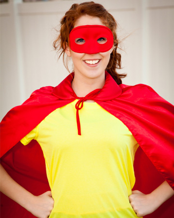 Teen in Halloween costume