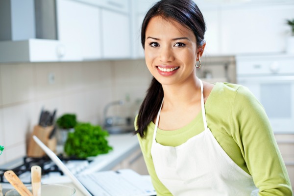 woman in clean kitchen