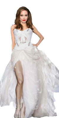 Angelina Jolie in Atelier Versace wedding dress? 