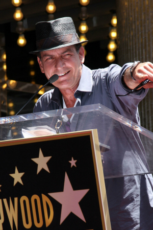 Charlie Sheen Receiving Star on Hollywood Walk of Fame