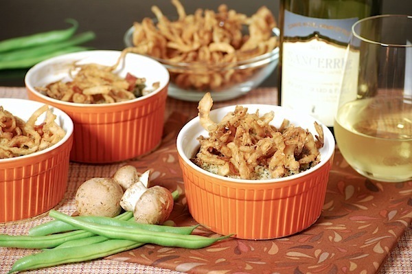 Mini homemade green bean casseroles