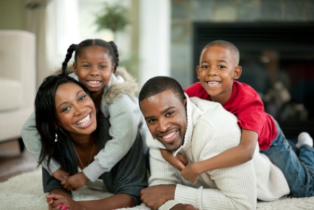 family playing together