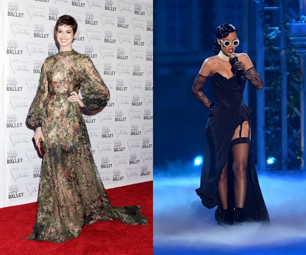 SNL host Anne Hathaway and guest Rihanna
