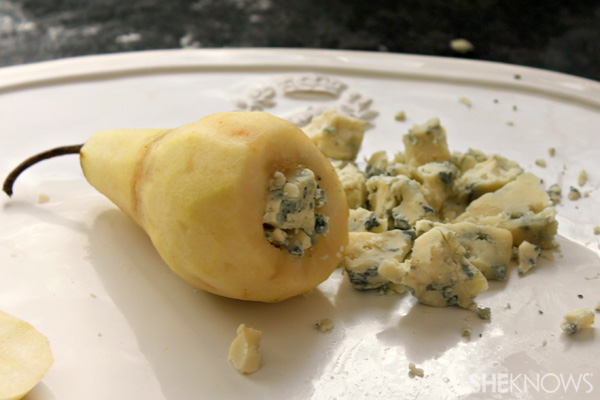 Stuffed and baked pear dumplings