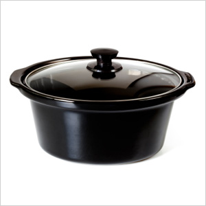 Black casserole dish