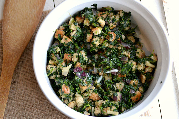 Cheesy spinach stuffing recipe