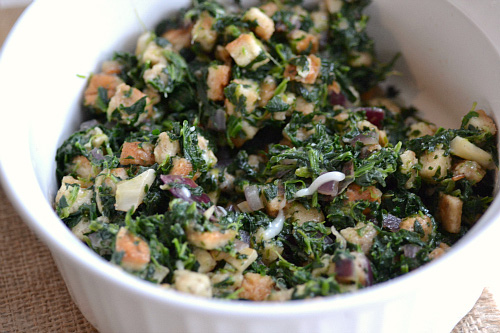 Cheesy spinach stuffing recipe