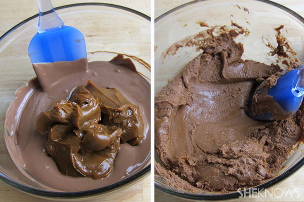 Prepare chocolate caramel filling