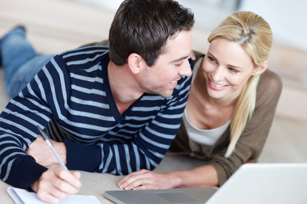 Couple going over finances