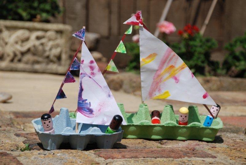 Egg carton boats