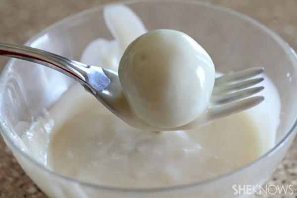 Dip into cake batter