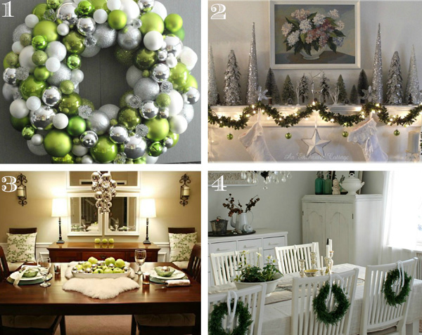 Green, Silver and White Holiday Color Scheme